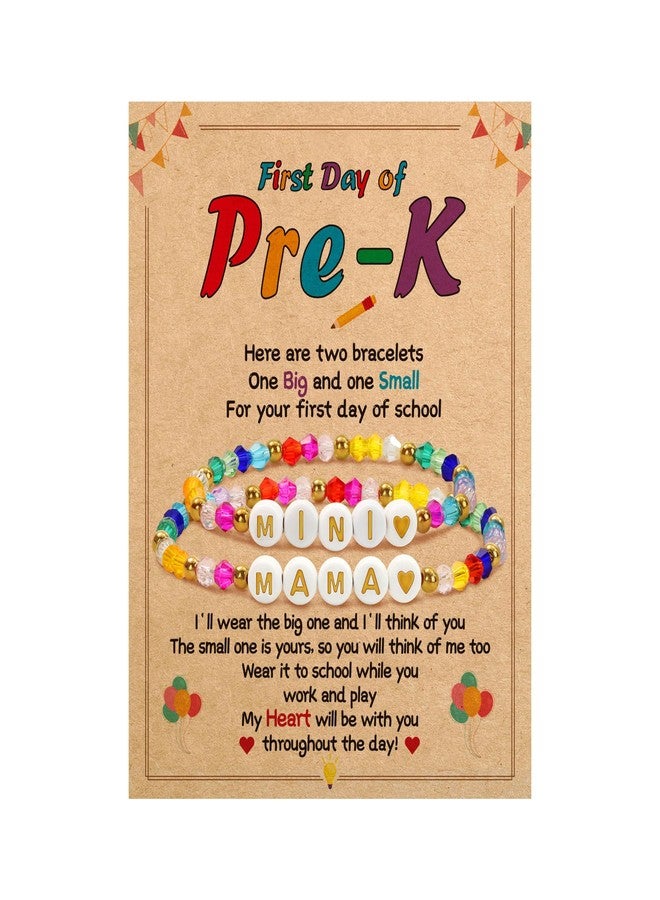 BAYLAY First Day of Preschool Bracelet Gifts - Colorful Beaded Bracelets Mommy and Me Bracelet Back to School Gifts Stuff Supplies Mother and Daughter Bracelets - Image 1